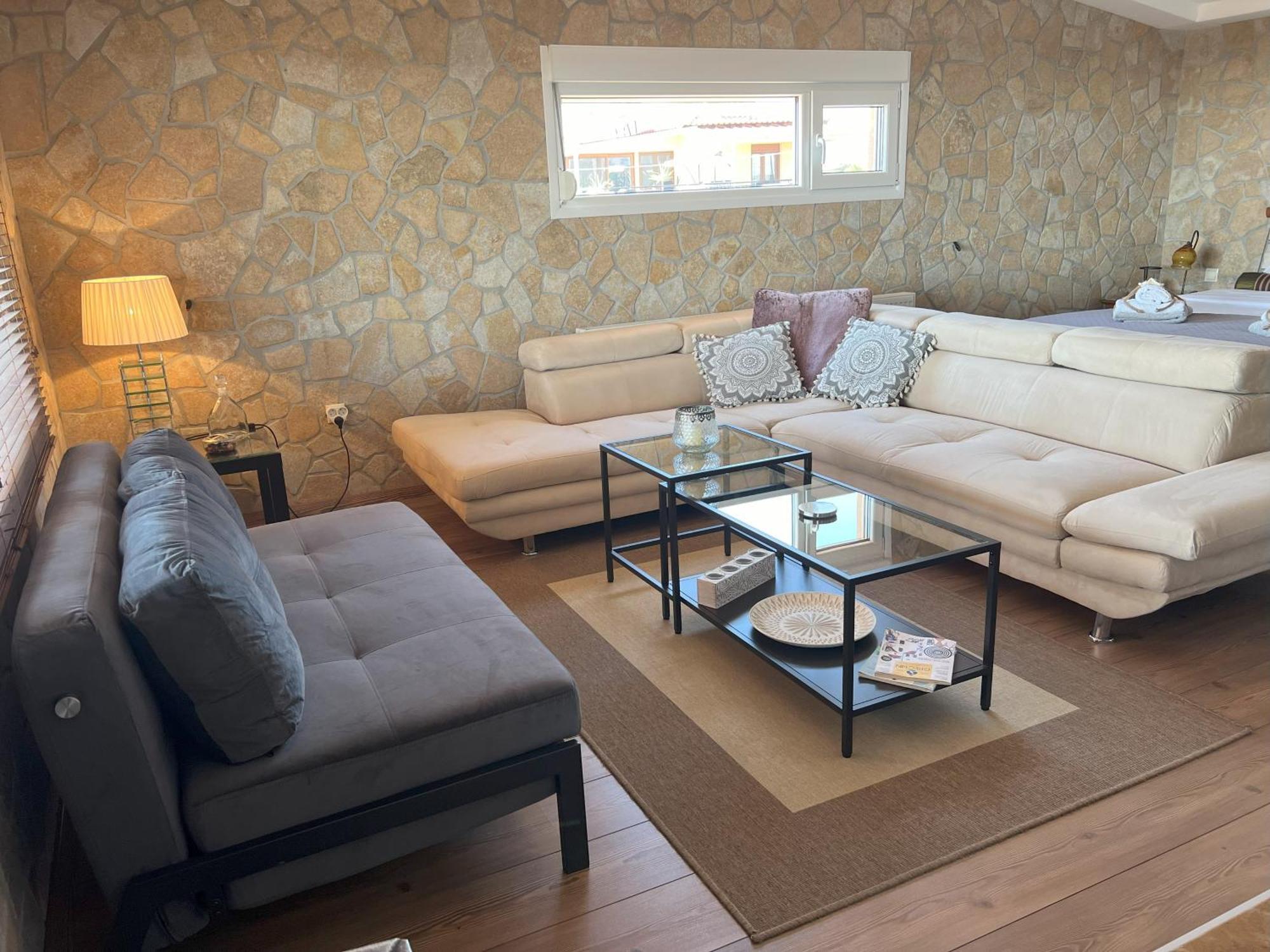 Doormat# Wait 'N Sea, Jacuzzi, Luxury Stone House Apartment Epanomi Exterior photo