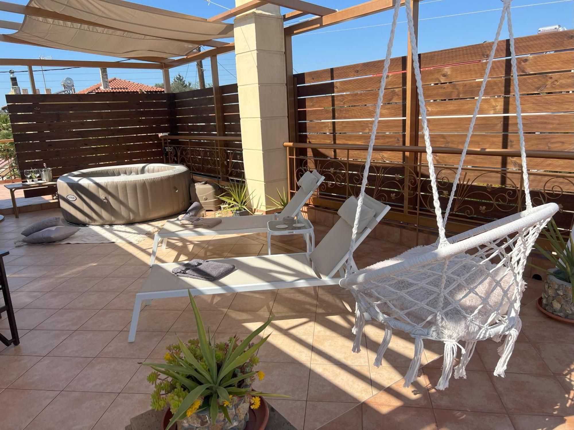 Doormat# Wait 'N Sea, Jacuzzi, Luxury Stone House Apartment Epanomi Exterior photo